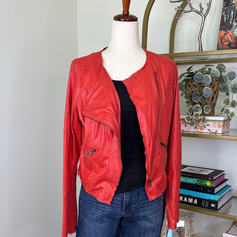 Georgie Red Moto Jacket